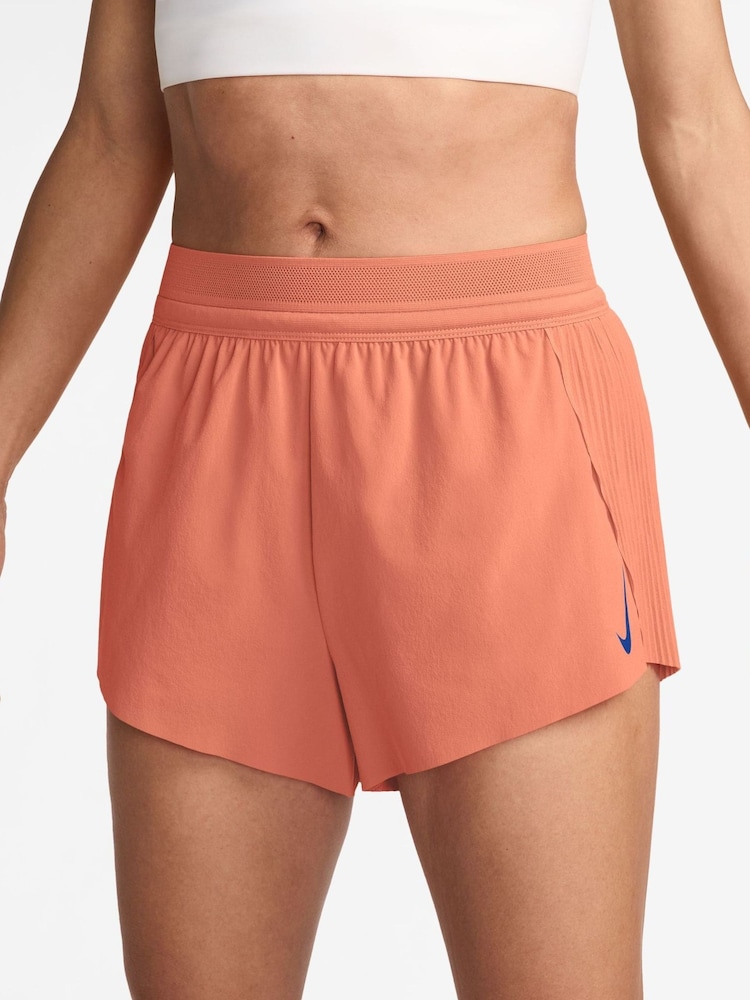 Nike Atomic Pink Aero Swift Dri-FIT ADV Mid-Rise Brief-Lined 3" Running Shorts - Image 1 of 4 Nike Atomic Pink Aero Swift Dri-FIT ADV Mid-Rise Brief-Lined 3" Running Shorts - Image 1 of 4