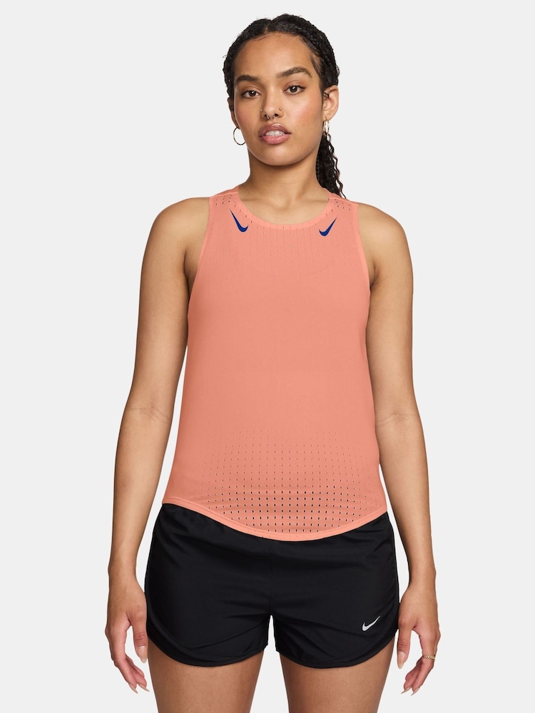 Nike Atomic Pink AeroSwift Dri-FIT ADV Running Vest Top - Image 1 of 3 Nike Atomic Pink AeroSwift Dri-FIT ADV Running Vest Top - Image 1 of 3