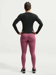Nike Pink Smoke One Seamless Front High Waisted Full Length Leggings - Image 5 of 6