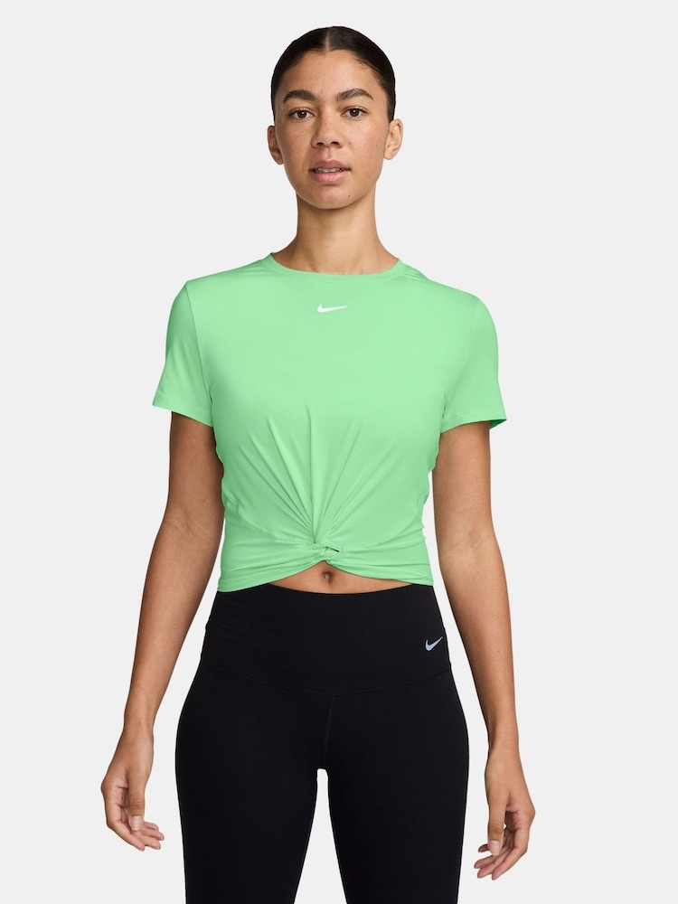 Nike Cucumber Green One Classic Twist Dri-FIT Short Sleeve Top - Image 1 of 4 Nike Cucumber Green One Classic Twist Dri-FIT Short Sleeve Top - Image 1 of 4