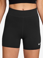 Nike Black Silver Sportswear Classic High-Waisted 5" Biker Shorts - Image 2 of 4