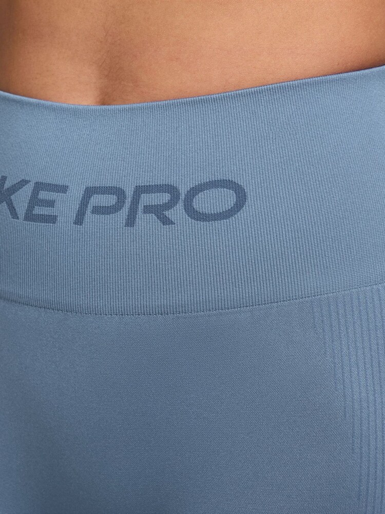 Nike Work Blue Pro Seamless Dri-FIT High-Waisted 5" Biker Shorts - Image 4 of 4 Nike Work Blue Pro Seamless Dri-FIT High-Waisted 5" Biker Shorts - Image 4 of 4