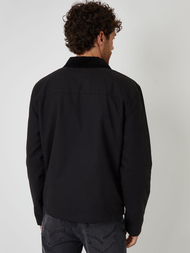 Threadbare Black Zip Through Lightweight Jacket With Quilting - Image 2 of 4 Threadbare Black Zip Through Lightweight Jacket With Quilting - Image 2 of 4