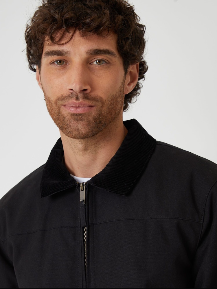 Threadbare Black Zip Through Lightweight Jacket With Quilting - Image 4 of 4 Threadbare Black Zip Through Lightweight Jacket With Quilting - Image 4 of 4