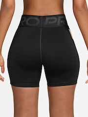 Nike Black Silver Pro Sculpt High Waisted 5 inch Shorts - Image 2 of 4