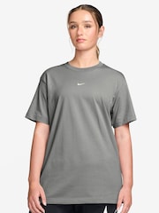 Nike Grey Heather Sportswear Essential Oversized T-Shirt - Image 1 of 3