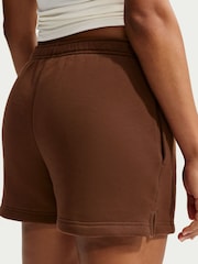 Nike Cacao Wow Brown Studio Fleece Mid Rise Shorts - Image 5 of 7