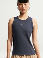 Nike Gridiron Grey Ribbed Racerback Vest Top - Image 4 of 6