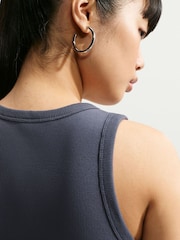 Nike Gridiron Grey Ribbed Racerback Vest Top - Image 6 of 6