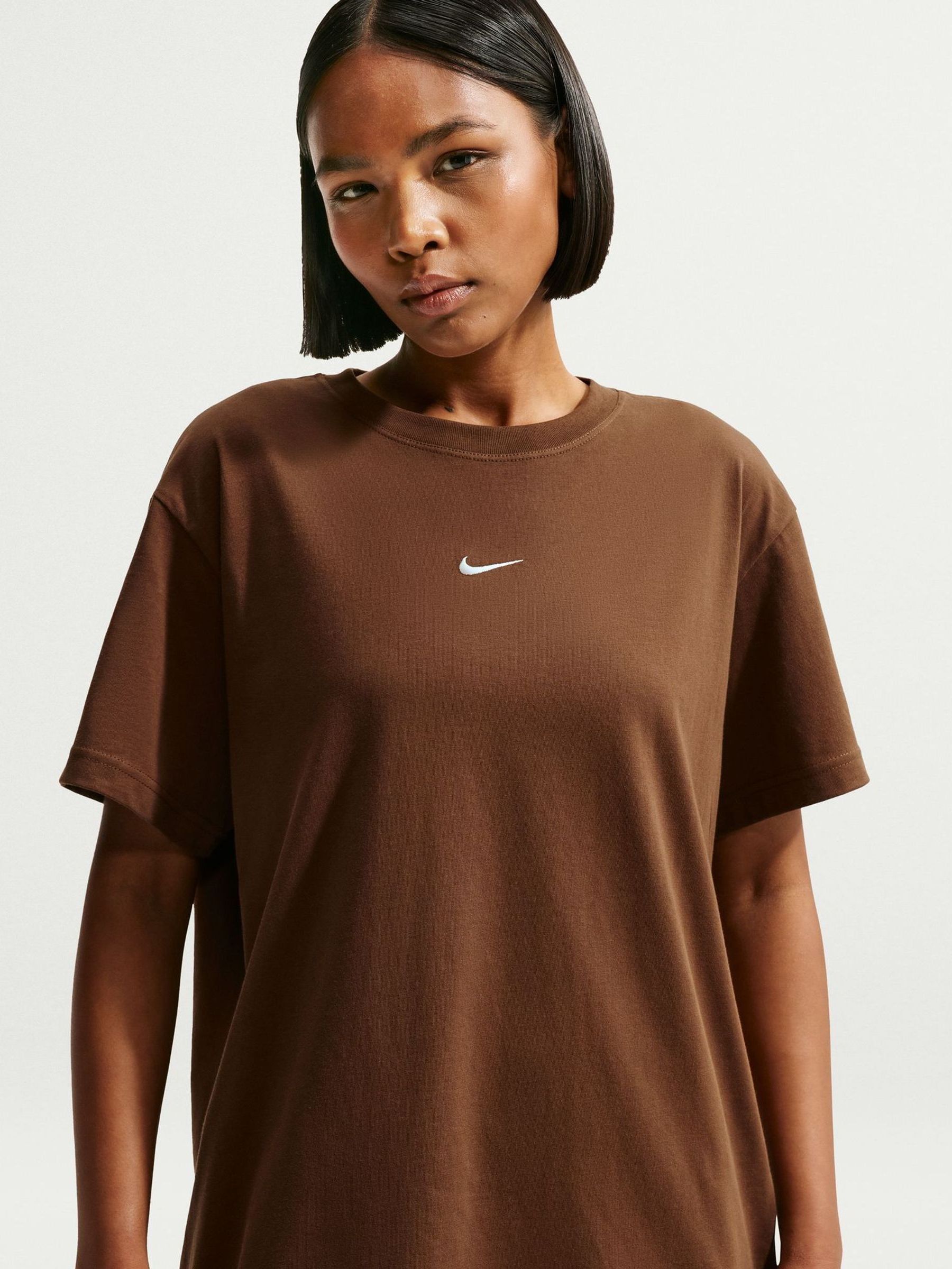 Buy Nike Cacao Wow Brown Sportswear Essential Oversized T-Shirt