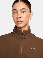 Κακάο Ουάου Καφέ - Nike Studio Fleece Oversized 1/4-Κροπ μπλούζα με φερμουάρ - Εικόνα 3 από 3