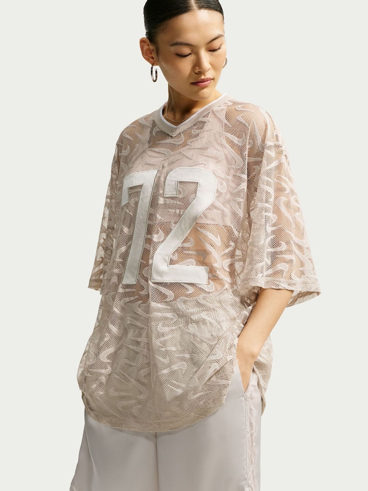 Nike Light Bone Sportswear Chill Lace Loose Mid-Rise Woven Shorts - Image 5 of 5 Nike Light Bone Sportswear Chill Lace Loose Mid-Rise Woven Shorts - Image 5 of 5