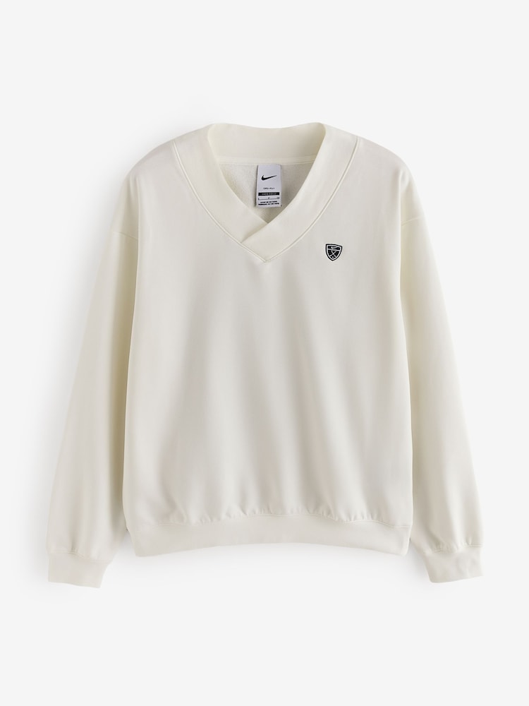 Nike Sail White Club Dri-FIT Fleece Golf Sweat Shirt - Image 6 of 6