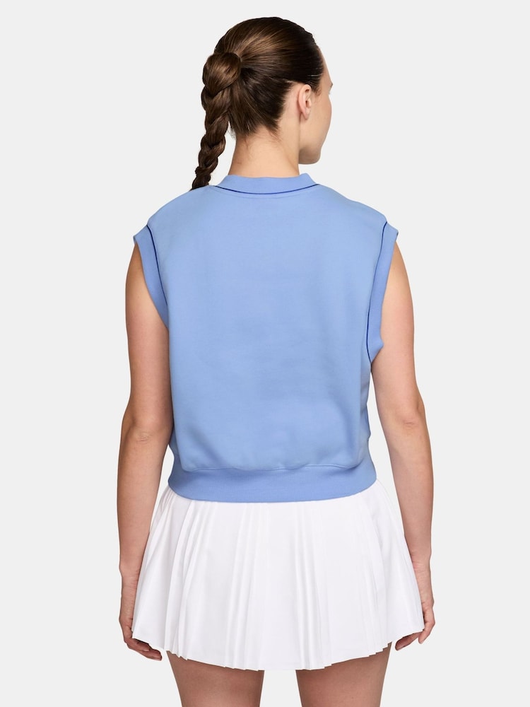 Nike Aluminum Blue NikeCourt Collection Fleece Tennis Vest - Image 2 of 3