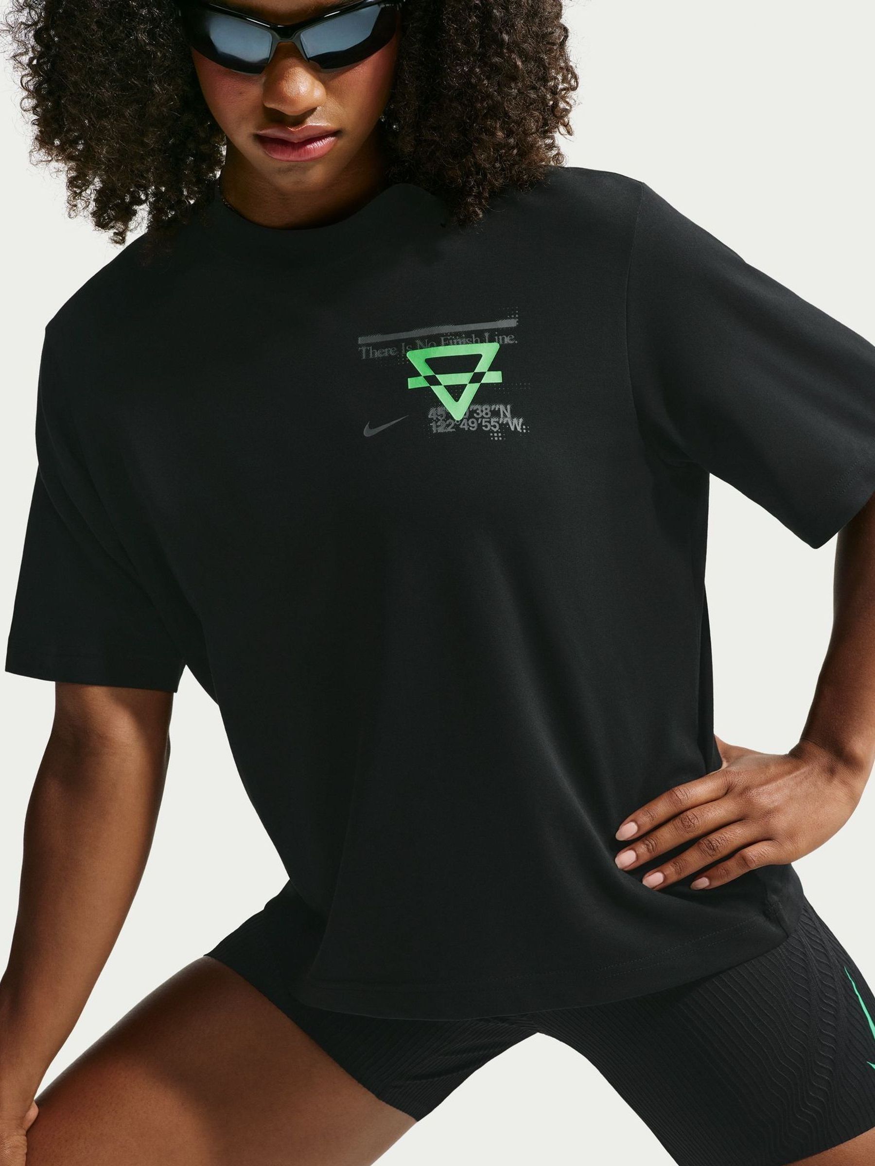 Buy Nike Black Swift Dri-FIT Boxy Running T-Shirt from the Next UK