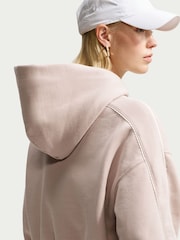 Nike Cream 2 Studio Fleece Oversized Scallop-Trim Hoodie - Image 5 of 7