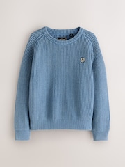 Blue Superdry Cable Knit Jumper - Image 1 of 4