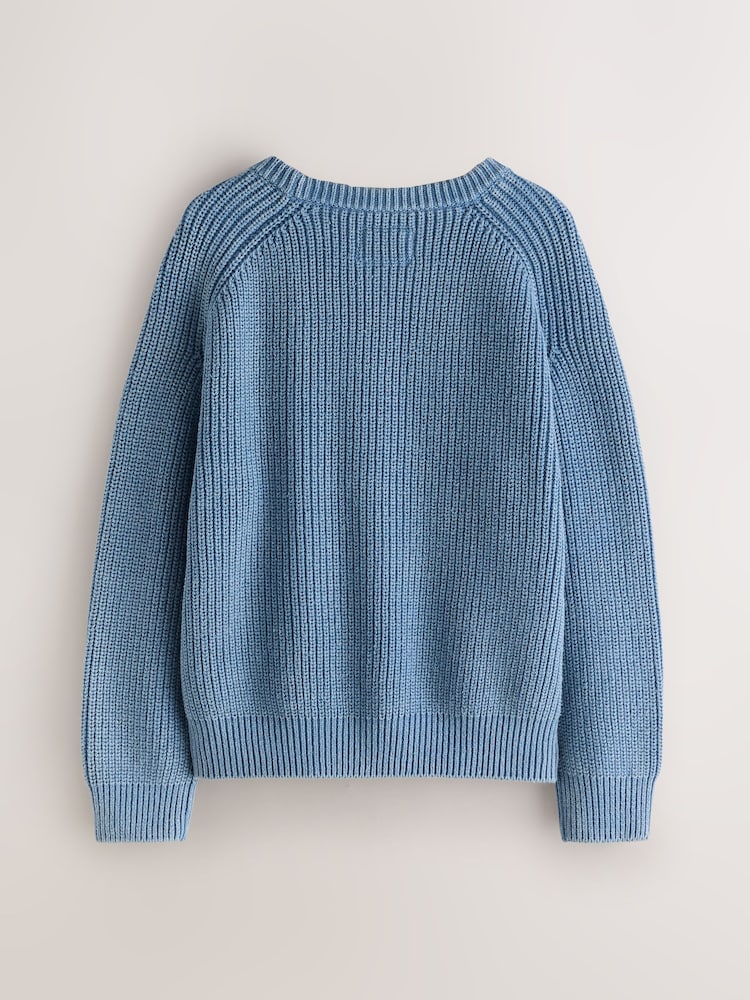 Blue Superdry Cable Knit Jumper - Image 2 of 4