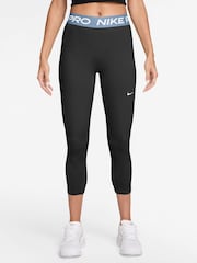 Nike Wolf Grey Pro Mid-Rise Crop Leggings - Image 1 of 3