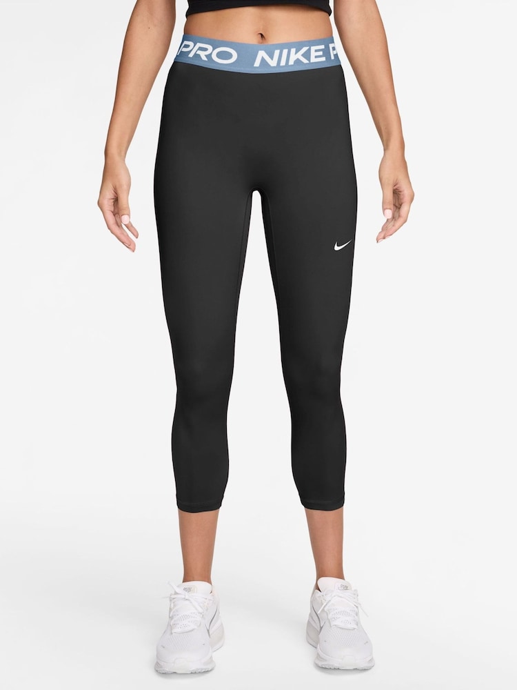 Nike Wolf Grey Pro Mid-Rise Crop Leggings - Image 1 of 3 Nike Wolf Grey Pro Mid-Rise Crop Leggings - Image 1 of 3
