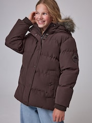 Brūna krāsa - Superdry Everest Five Baffle dūnu jaka - Attēls 1 no 13