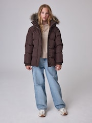 Brūna krāsa - Superdry Everest Five Baffle dūnu jaka - Attēls 2 no 13