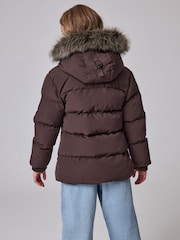 Brūna krāsa - Superdry Everest Five Baffle dūnu jaka - Attēls 3 no 13