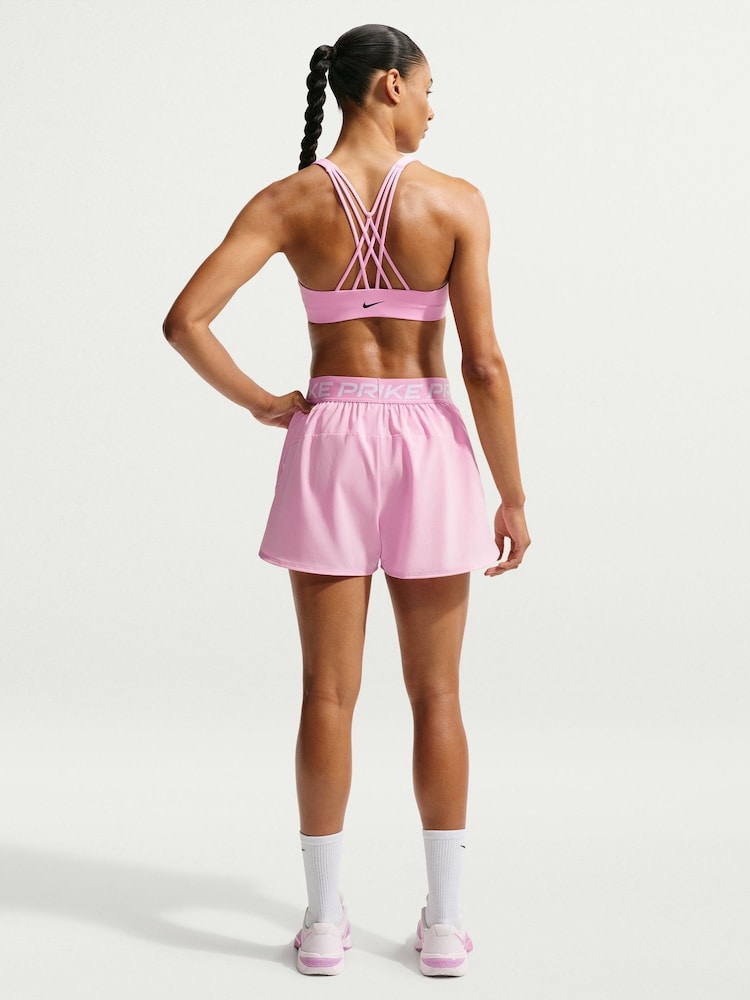 Nike Pink Rise Pro 2 in 1 Shorts - Image 2 of 5 Nike Pink Rise Pro 2 in 1 Shorts - Image 2 of 5