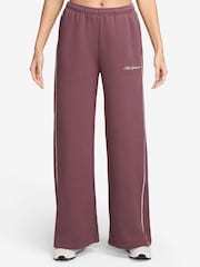 Humo rosa - Nike Studio Fleece Mid Rise Wide Leg Scallop Joggers - Imagen 1 de 3