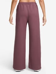 Humo rosa - Nike Studio Fleece Mid Rise Wide Leg Scallop Joggers - Imagen 2 de 3