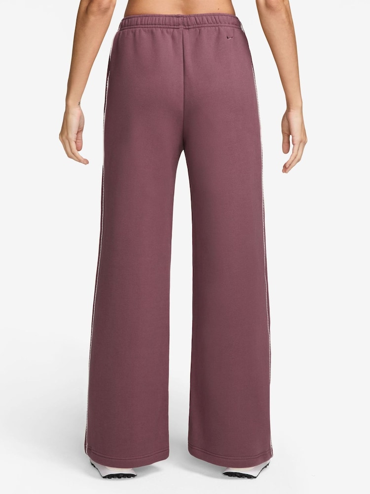 Humo rosa - Nike Studio Fleece Mid Rise Wide Leg Scallop Joggers - Imagen 2 de 3