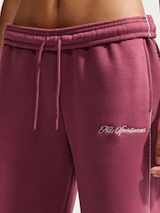 Nike Pink Smoke Studio Fleece Mid Rise Wide Leg Scallop Joggers - Image 5 of 8