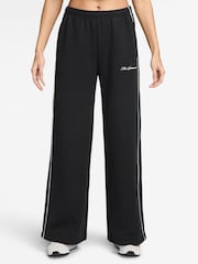 Nike Black Studio Fleece Mid Rise Wide Leg Scallop Joggers - Image 1 of 3
