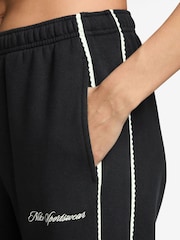 Nike Black Studio Fleece Mid Rise Wide Leg Scallop Joggers - Image 3 of 3
