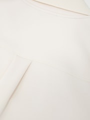 Reiss Ivory Bea Premium Interlock Open-Collar Sweatshirt - Image 7 of 7