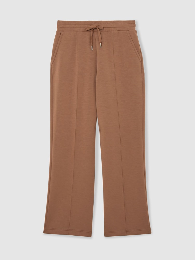 Reiss Camel Jemma Premium Interlock Wide-Leg Joggers - Image 2 of 8