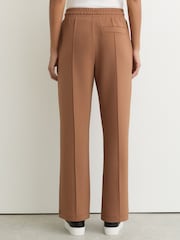 Reiss Camel Jemma Premium Interlock Wide-Leg Joggers - Image 6 of 8