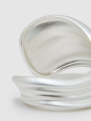 Reiss Silver Florence Fluid Sculpted Cuff - Image 4 of 5