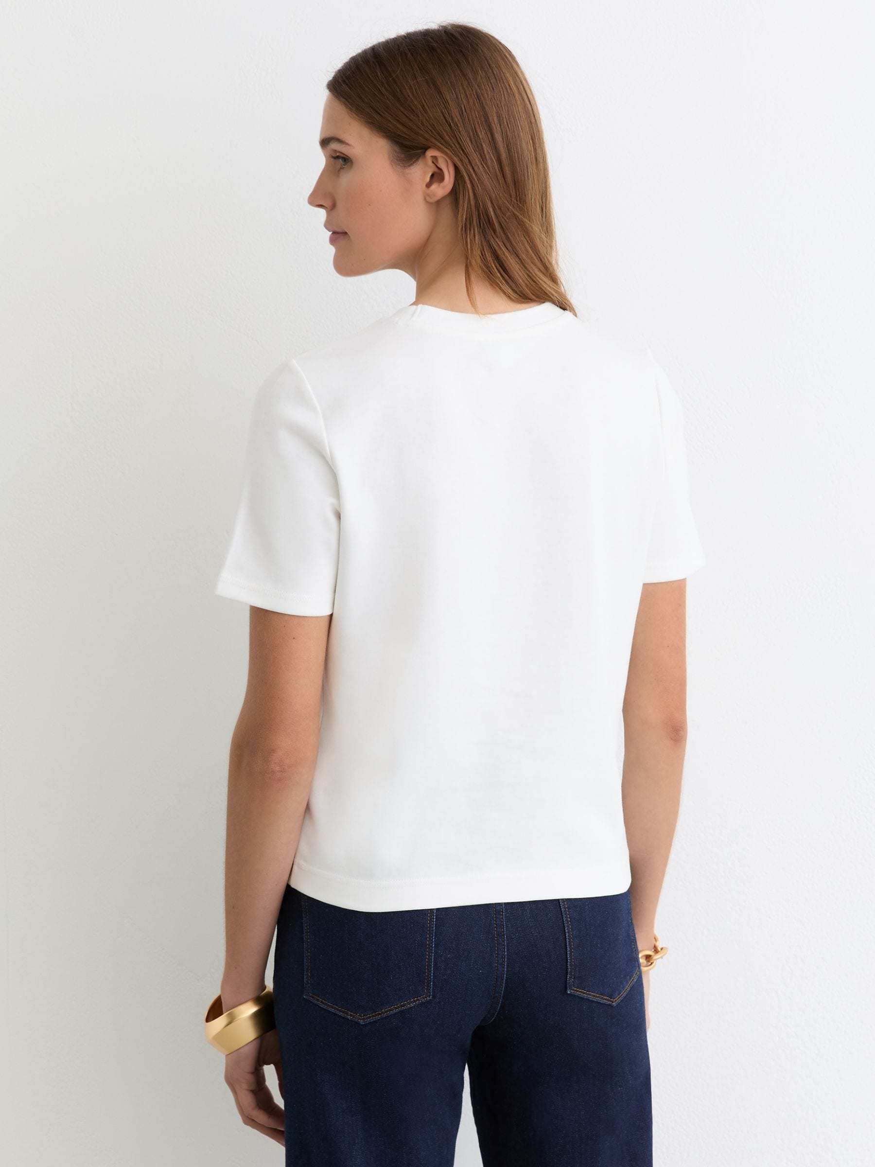 Buy Reiss White Josie Stretch-Cotton Ribbed-Neck T-Shirt from Next USA