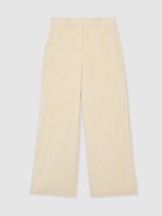 Reiss Cream Stanton Cotton Corduroy Wide-Leg Trousers - Image 2 of 6