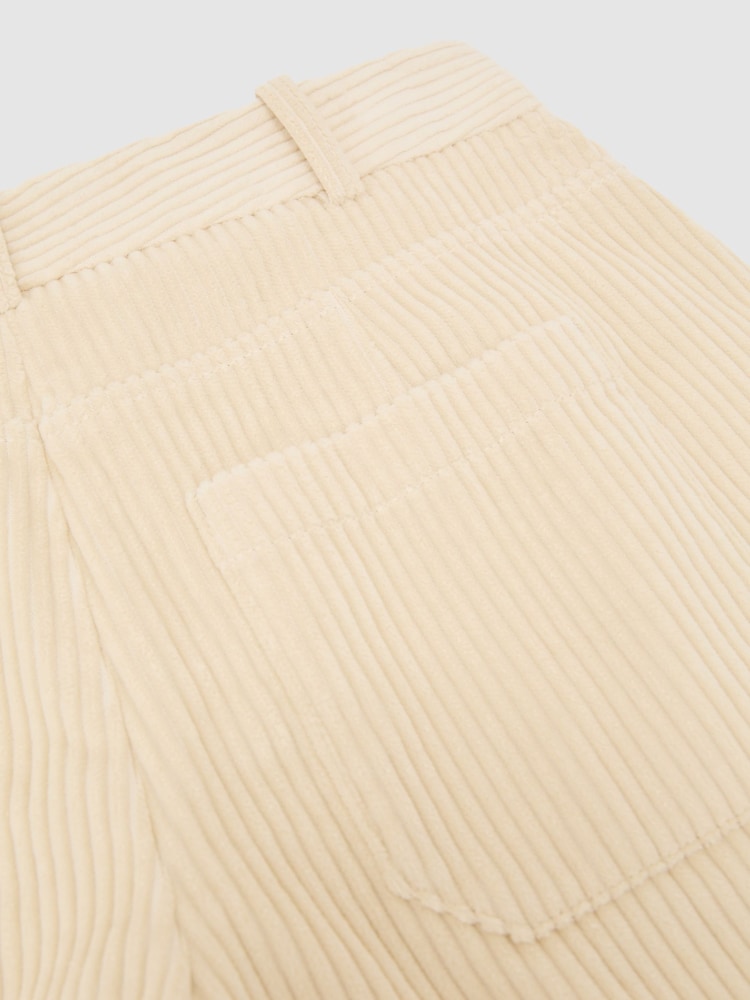 Reiss Cream Stanton Cotton Corduroy Wide-Leg Trousers - Image 6 of 6