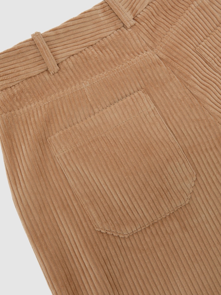 Reiss Camel Stanton Petite Cotton Corduroy Wide-Leg Trousers - Image 8 of 8 Reiss Camel Stanton Petite Cotton Corduroy Wide-Leg Trousers - Image 8 of 8