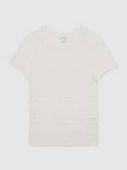 Blanc - Reiss Chloe Linen Textured-Knit Top - Image 2 de 7