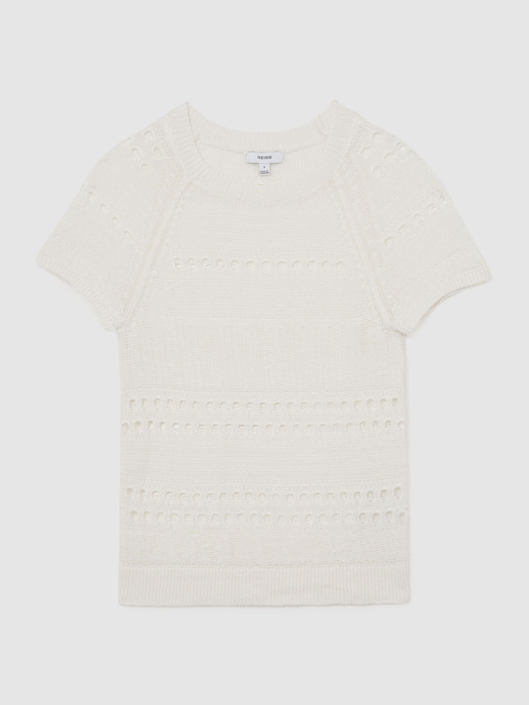 Blanc - Reiss Chloe Linen Textured-Knit Top - Image 2 de 7