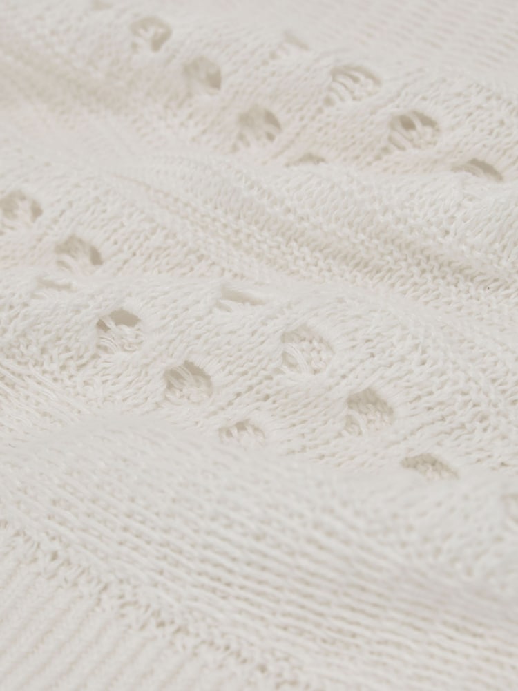 Blanc - Reiss Chloe Linen Textured-Knit Top - Image 7 de 7