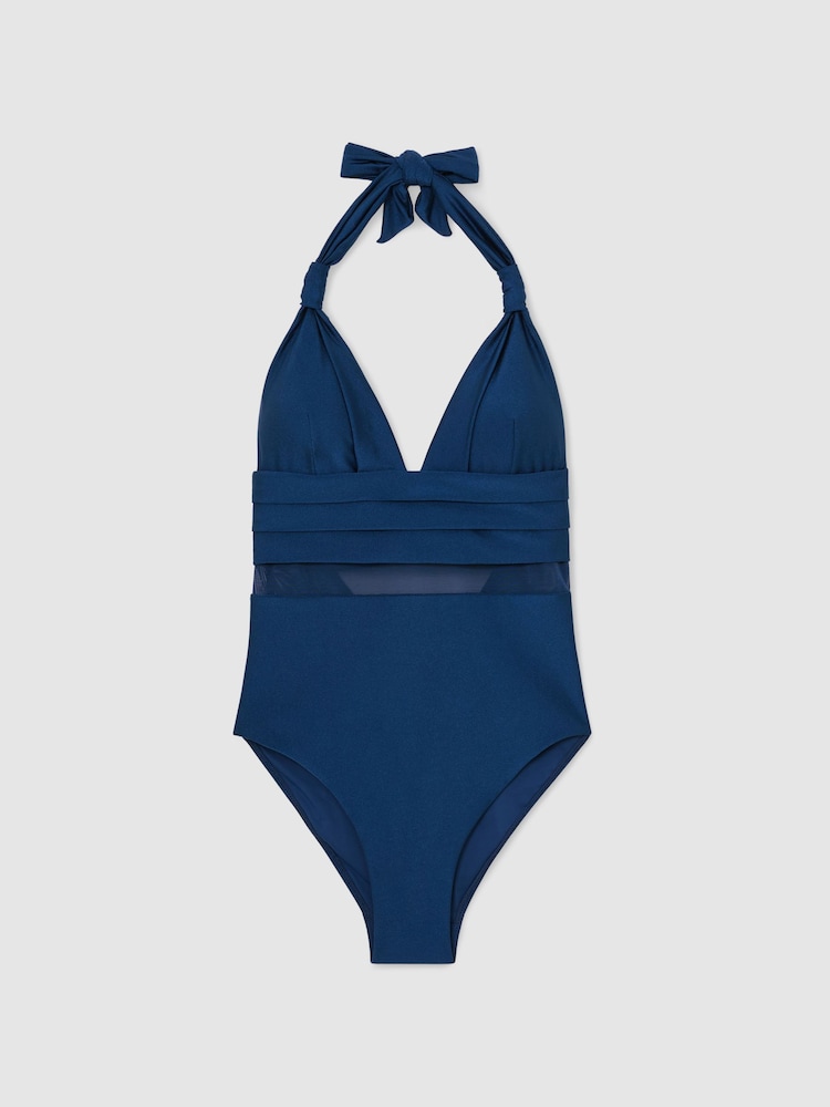 Reiss Alexia Shimmer Mesh-Insert Swimsuit - 圖片 2/6