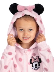 Character Pink Disney Minnie Mouse Onesie With 3D Ears And Bow - Image 6 of 12