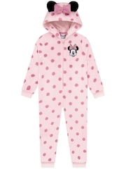 Character Pink Disney Minnie Mouse Onesie With 3D Ears And Bow - Image 7 of 12