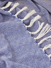 Furn Cobalt Dessa Woven Indoor Outdoor Throw - Image 3 of 3