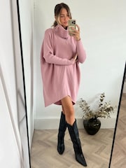 Style Cheat Blush Pink Longer Length Hope Knitted Jumper - Image 1 of 4